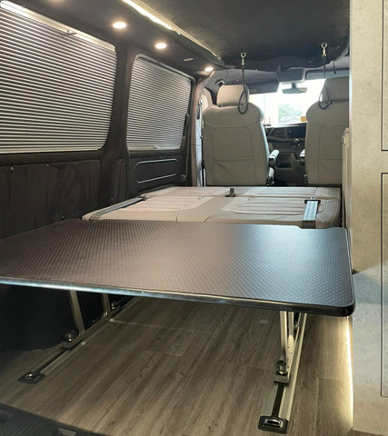 VW T5/T6 California conversions Multiflexboard. Consoles with struts and board.